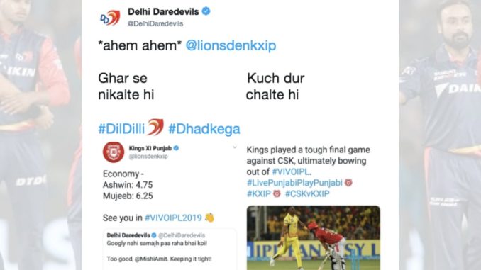 DD troll KXIP over 'See you in IPL 2019' tweet Delhi Daredevils Kings XI Punjab KXIP IPL 2018 Indian Premier League