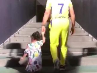 Ziva accompanies MS Dhoni for 'last walk' to Pune dressing room Chennai Super Kings CSK IPL 2018 Indian Premier League