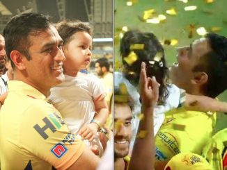 MS Dhoni leaves IPL title celebrations to hold daughter Ziva in arms CSK vs SRH IPL 2018 Final Chennai Super Kings Hyderabad