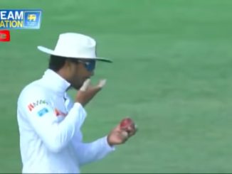 Video of Sri Lankan captain Dinesh Chandimal allegedly tampering with ball surfaces #DineshChandimal #Cricket #SriLanka #WIvSL #ICC