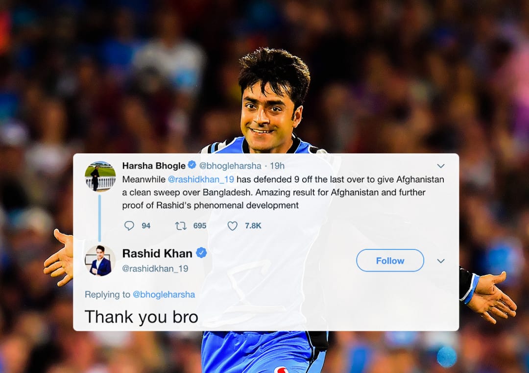Rashid Khan calls Harsha Bhogle 'bro', gets trolled on Twitter #RashidKhan #HarshaBhogle #Cricket #India