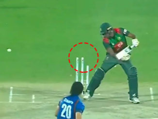 Afghanistan pacer Shapoor Zadran breaks stump into two against Bangladesh