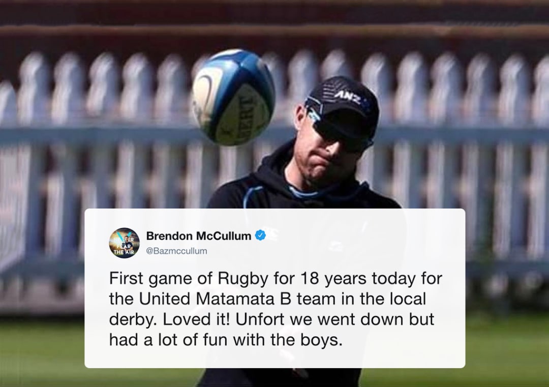 Brendon McCullum returns to rugby after a gap of 18 years #BrendonMcCullum