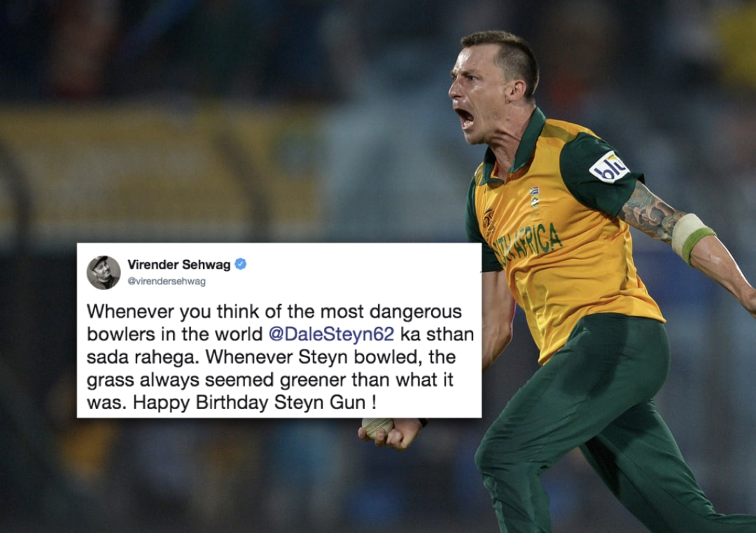 Grass seemed greener when he bowled: Virender Sehwag wishes Dale Steyn #Cricket #India #VirenderSehwag #DaleSteyn #SouthAfrica #INDvSA