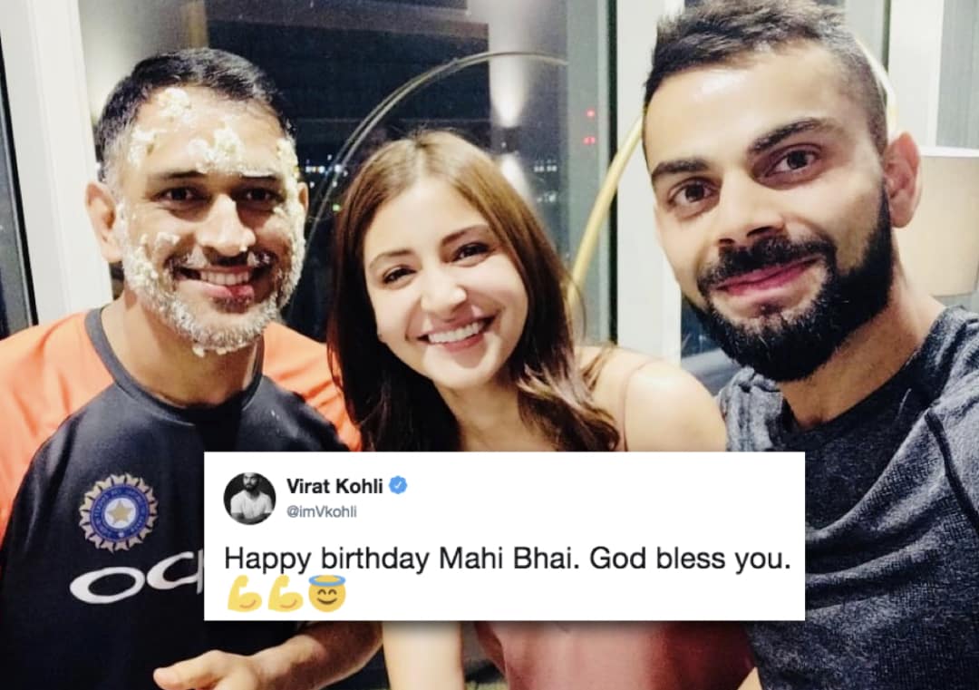 Virat Kohli, Anushka Sharma celebrate MS Dhoni's birthday in Cardiff #Cricket #India #England #INDvENG #ViratKohli #AnushkaSharma #MSDhoni