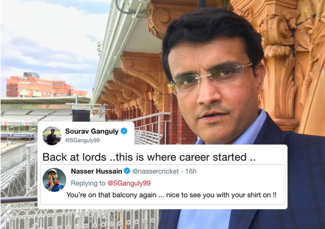 Nasser Hussain trolls Sourav Ganguly on his selfie from Lord's balcony #Cricket #India #NasserHussain #SouravGanguly #England #INDvENG