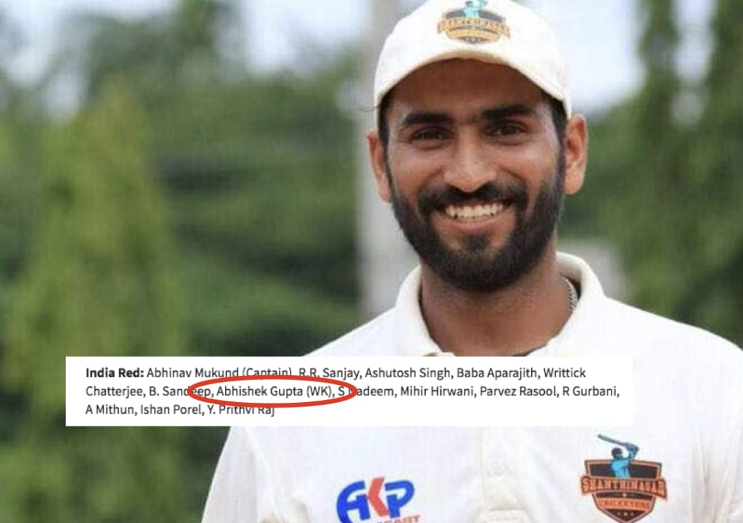 BCCI names banned player Abhishek Gupta in India Red team for Duleep Trophy #Cricket #India #AbhishekGupta #BCCI #DuleepTrophy