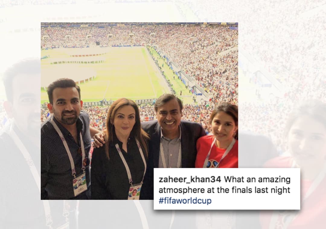Zaheer Khan with wife Sagarika Ghatge attended FIFA World Cup final with Ambanis #Cricket #India #ZaheerKhan #SagarikaGhatge #MukeshAmbani  #NitaAmbani 