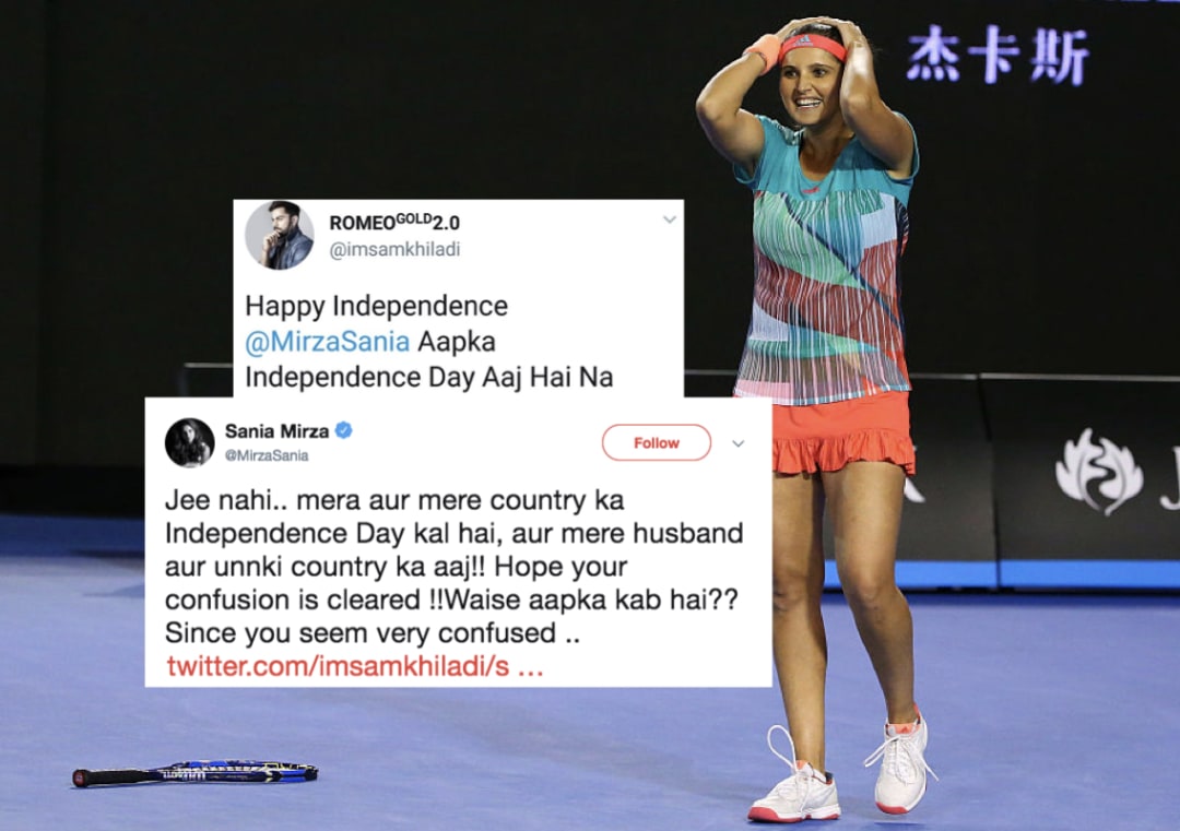 Sania Mirza responds to troll who wished her on Pakistan's Independence Day #Cricket #India #Pakistan #SaniaMirza #ShoaibMalik #IndependenceDay #INDvPAK #INDvsPAK