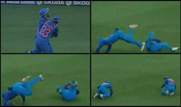 Kuldeep Yadav runs into Dinesh Karthik while taking Afghan batsman's catch #KuldeepYadav #DineshKarthik #Cricket #India #Afghanistan #INDvAFG #AFGvIND #INDvsAFG #AFGvsIND #MohammadNabi