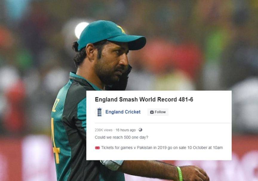 England Cricket Board trolls Pakistan with Facebook post #Cricket #Pakistan #England #ENGvPAK #PAKvENG #ENGvsPAK #PAKvsENG #CricketWorldCup #WorldCup2019 #SarfarazAhmed
