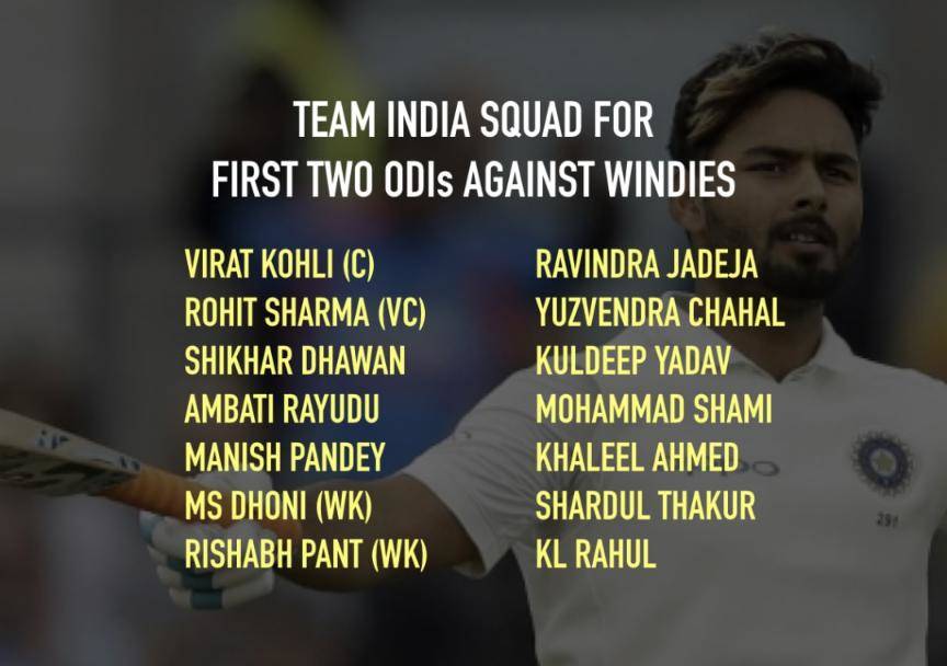 Rishabh Pant breaks into India ODI squad; Mohammad Shami returns #Cricket #India #Windies #WestIndies #INDvWI #WIvIND #INDvsWI #WIvsIND #RishabhPant #MohammadShami