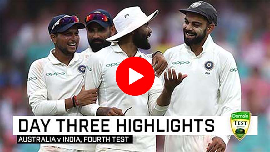 India vs Australia 4th Test Day 3 Highlights 2019 #Cricket #India #Australia #INDvAUS #AUSvIND #INDvsAUS #AUSvsIND #ViratKohli #TimPaine #KuldeepYadav #CheteshwarPujara #RavindraJadeja #KLRahul