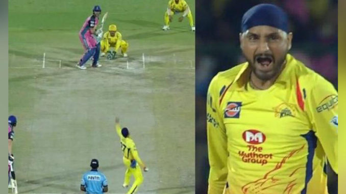 Harbhajan Singh+Ben Stokes+Chennai Super Kings+CSK+IPL 2018+Rajasthan Royals+RR+Cricket+Batting+Bowling+Fielding+Wickets