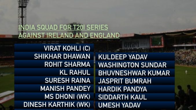 BCCI announces India squad for 1st Ireland tour in 11 years