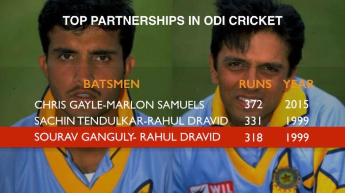 First 300-run partnership came after 28 years of ODI cricket Rahul Dravid and Sourav Ganguly Sri Lanka ICC World Cup Batting