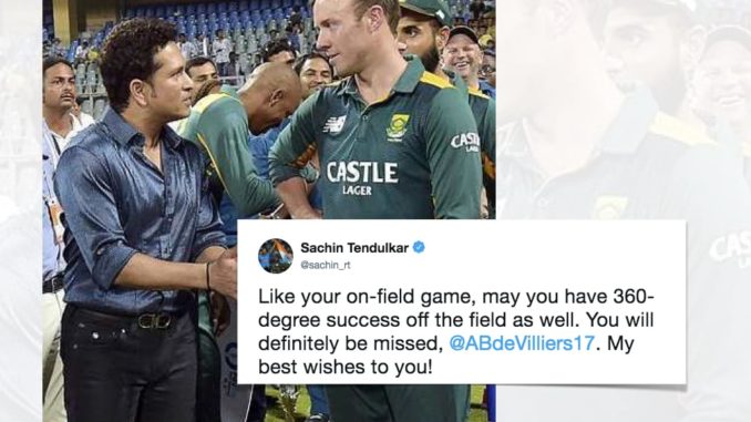 May you have 360-degree success off the field: Sachin Tendulkar to AB de Villiers