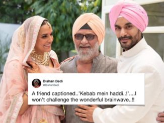 Bishan Singh Bedi+Neha Dhupia+Angad Bedi+Cricket+Batting+Bowling+Fielding+Wickets+Century+Wallpaper+Wife+Girlfriend+LifeStyle