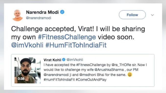 PM Narendra Modi accepts Virat Kohli's 'Fitness Challenge'