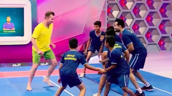 Irfan Pathan, Brett Lee take part in kabaddi match IPL 2018 Indian Premier League CSK vs SRH Chennai Super Kings vs Sunrisers