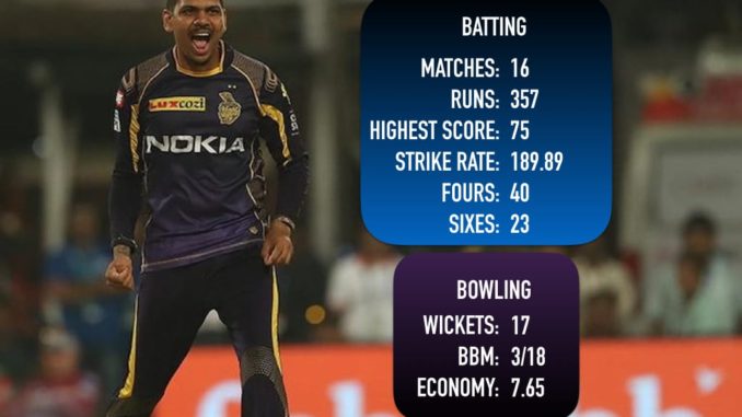 Sunil Narine 2nd to win IPL's Most Valuable Player award twice Kolkata Knight Riders KKR IPL 2018 Indian Premier League