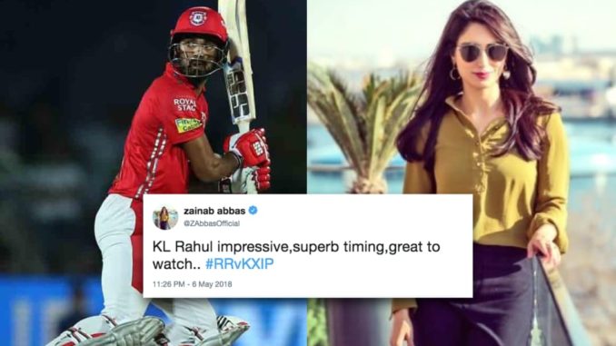 Pakistani Anchor Zainab Abbas praises KL Rahul's knock