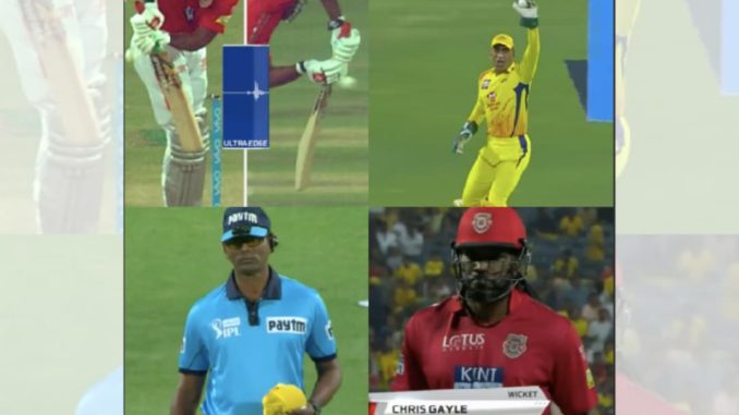 Chris Gayle walks for a duck despite umpire not giving him out CSK vs KXIP IPL 2018 Chennai Super Kings vs Kings XI Punjab