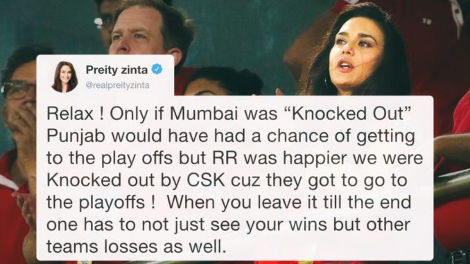 Preity Zinta clarifies why she was happy MI's loss DD vs MI CSK vs KXIP Kings XI Punjab KXIP IPL 2018 Indian Premier League