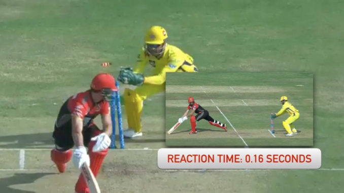 MS Dhoni stumps AB de Villiers within 0.16 second