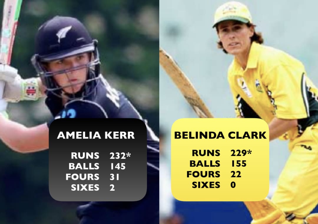 Amelia Kerr hits 232*(145b) in an ODI to break 21 year old record #AmeliaKerr #NewZealand #Cricket #IREvNZ